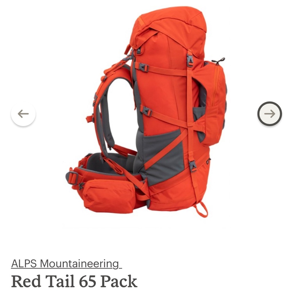 65 L REI UNISEX ORANGE BACKPACK